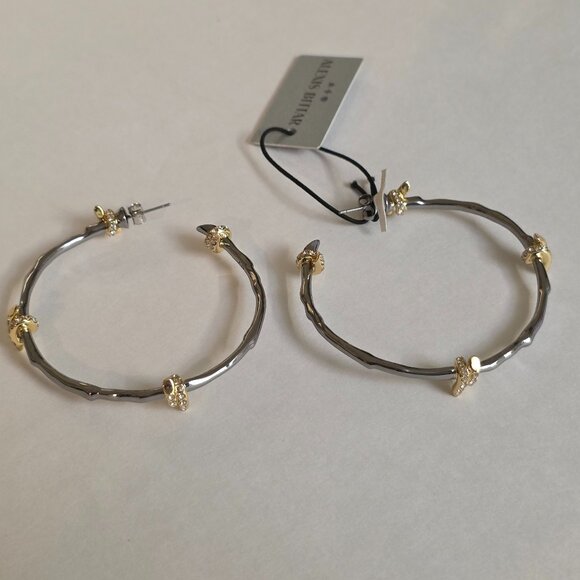 Alexis Bittar Barbed Wire Hoop Earrings - Gunmetal - Picture 4 of 13